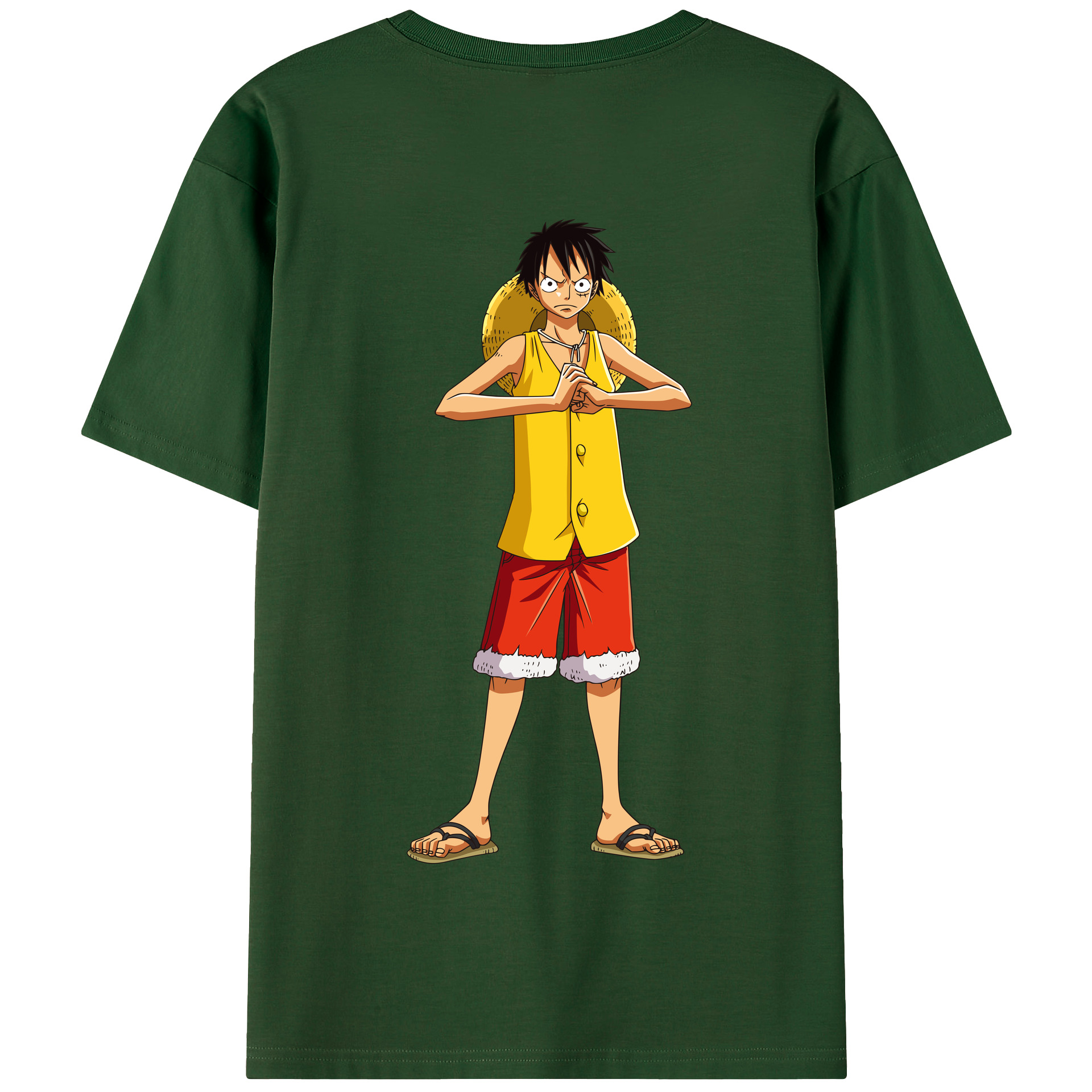 ワンピース モンキー・D・ルフィ ONE PIECE Monkey D. Luffy 綿100％半袖Tシャツ（背面プリント）